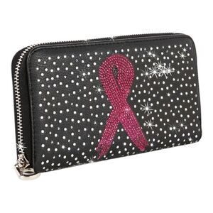SALE Black and Pink Rhinestone Bling  Studded Women's Wallet